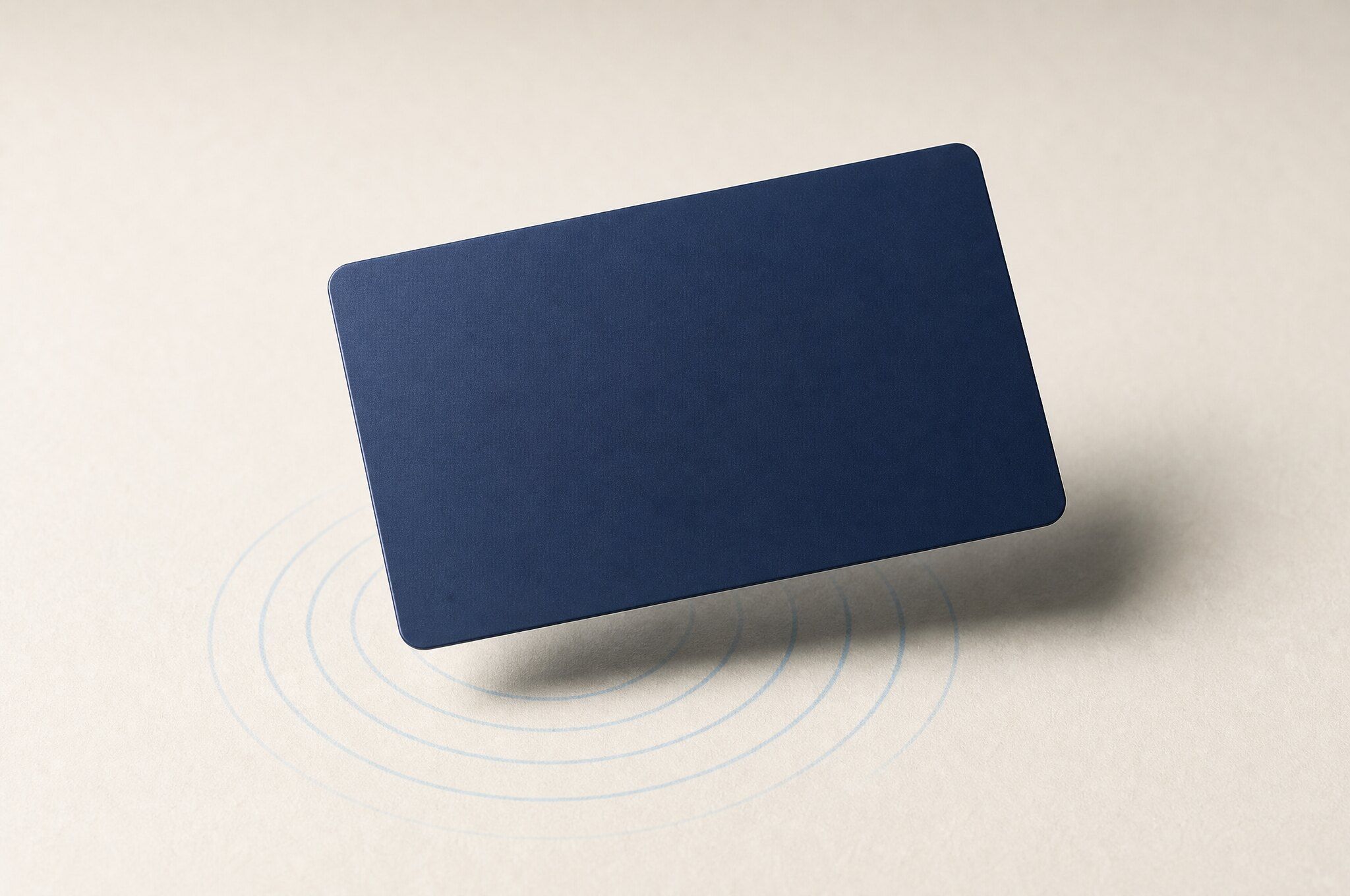 Access credential card with radio waves