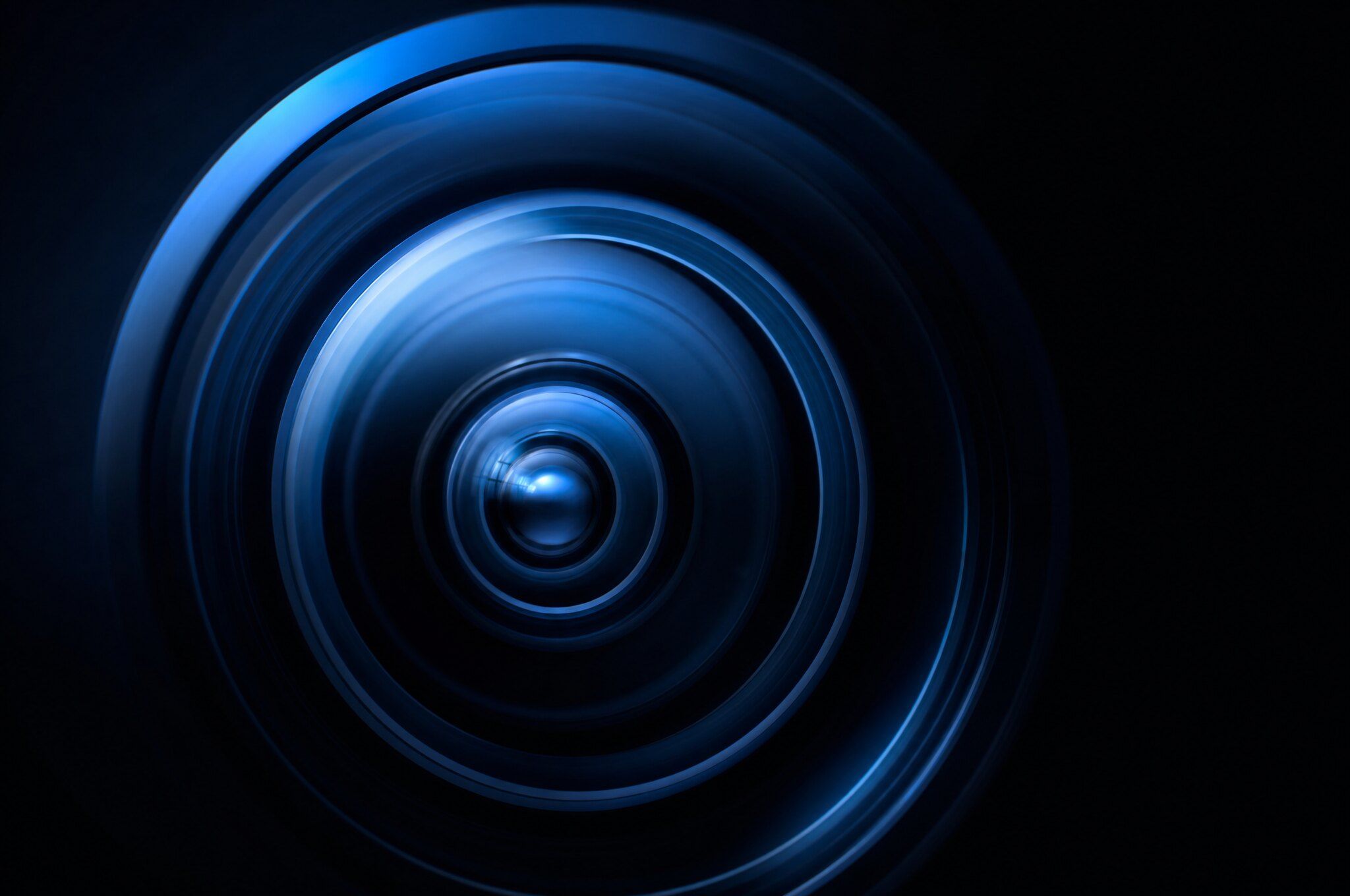 Close view of a security camera lens